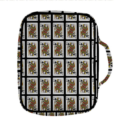 Queen Of Spades Pattern Print Front Pocket Bible Bag
