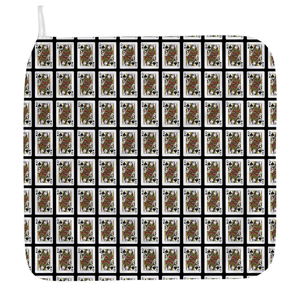 Queen Of Spades Pattern Print Hand Towel