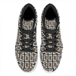 Queen Of Spades Pattern Print High Top Leather Sneakers