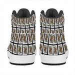 Queen Of Spades Pattern Print High Top Leather Sneakers