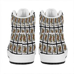 Queen Of Spades Pattern Print High Top Leather Sneakers