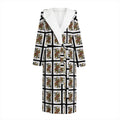 Queen Of Spades Pattern Print Hooded Bathrobe