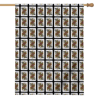 Queen Of Spades Pattern Print House Flag