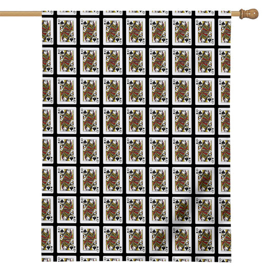 Queen Of Spades Pattern Print House Flag