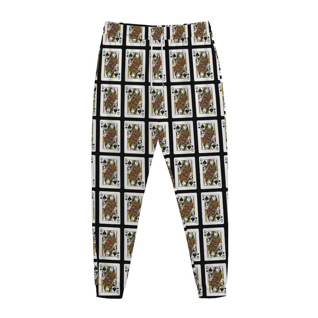 Queen Of Spades Pattern Print Jogger Pants
