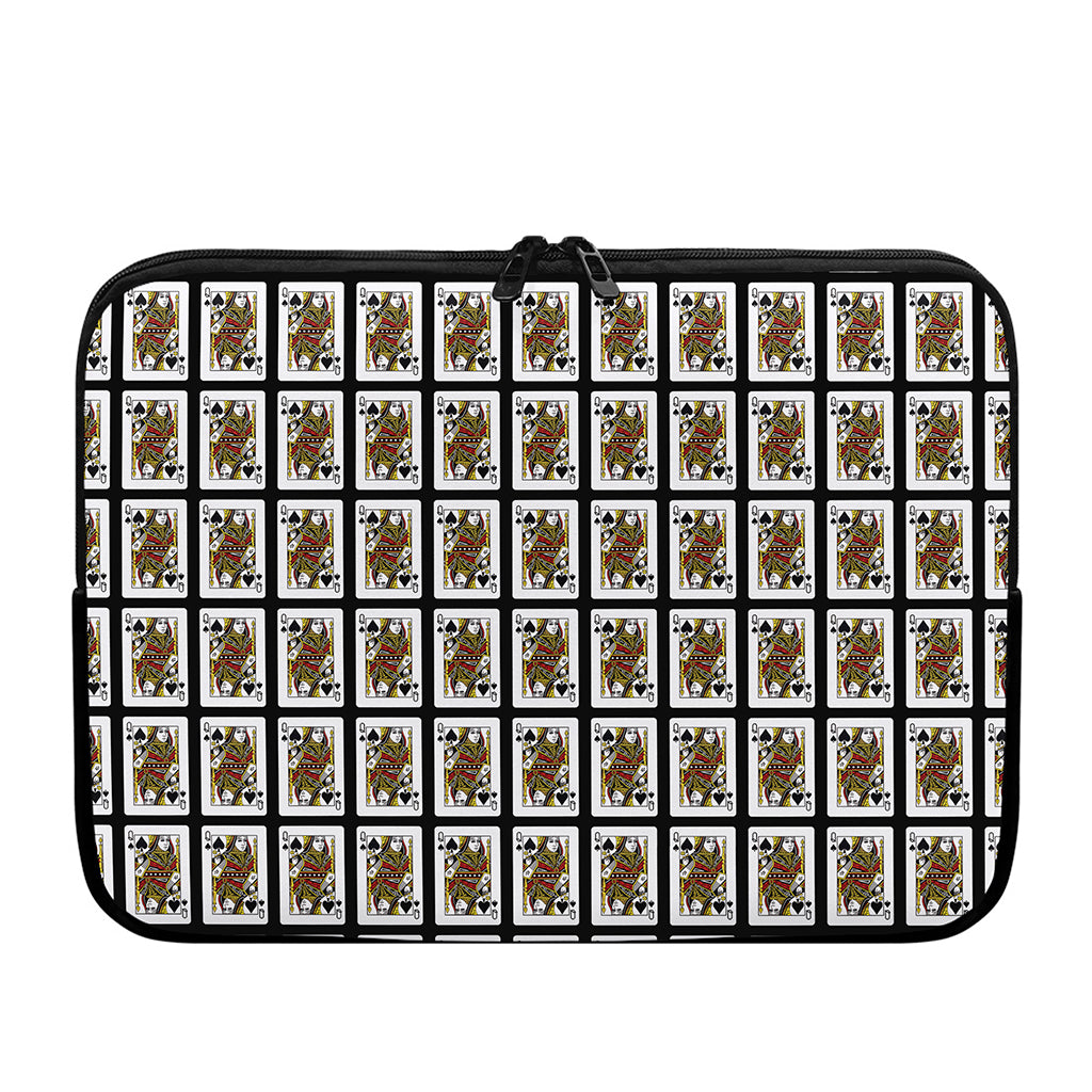 Queen Of Spades Pattern Print Laptop Sleeve