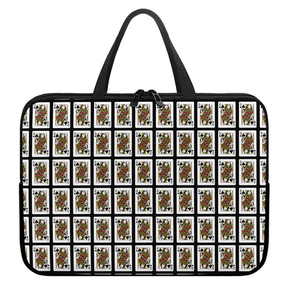 Queen Of Spades Pattern Print Laptop Sleeve With Handle