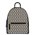 Queen Of Spades Pattern Print Leather Backpack