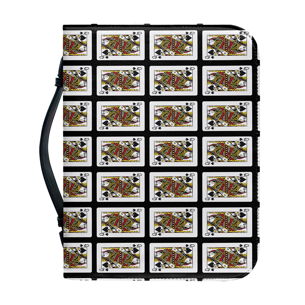 Queen Of Spades Pattern Print Leather Bible Cover
