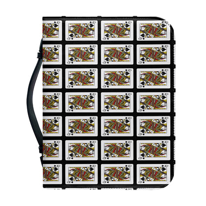 Queen Of Spades Pattern Print Leather Bible Cover