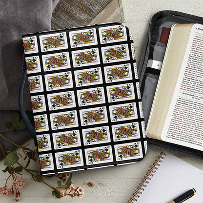 Queen Of Spades Pattern Print Leather Bible Cover