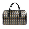 Queen Of Spades Pattern Print Leather Duffel Bag