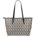 Queen Of Spades Pattern Print Leather Tote Bag With Zipper