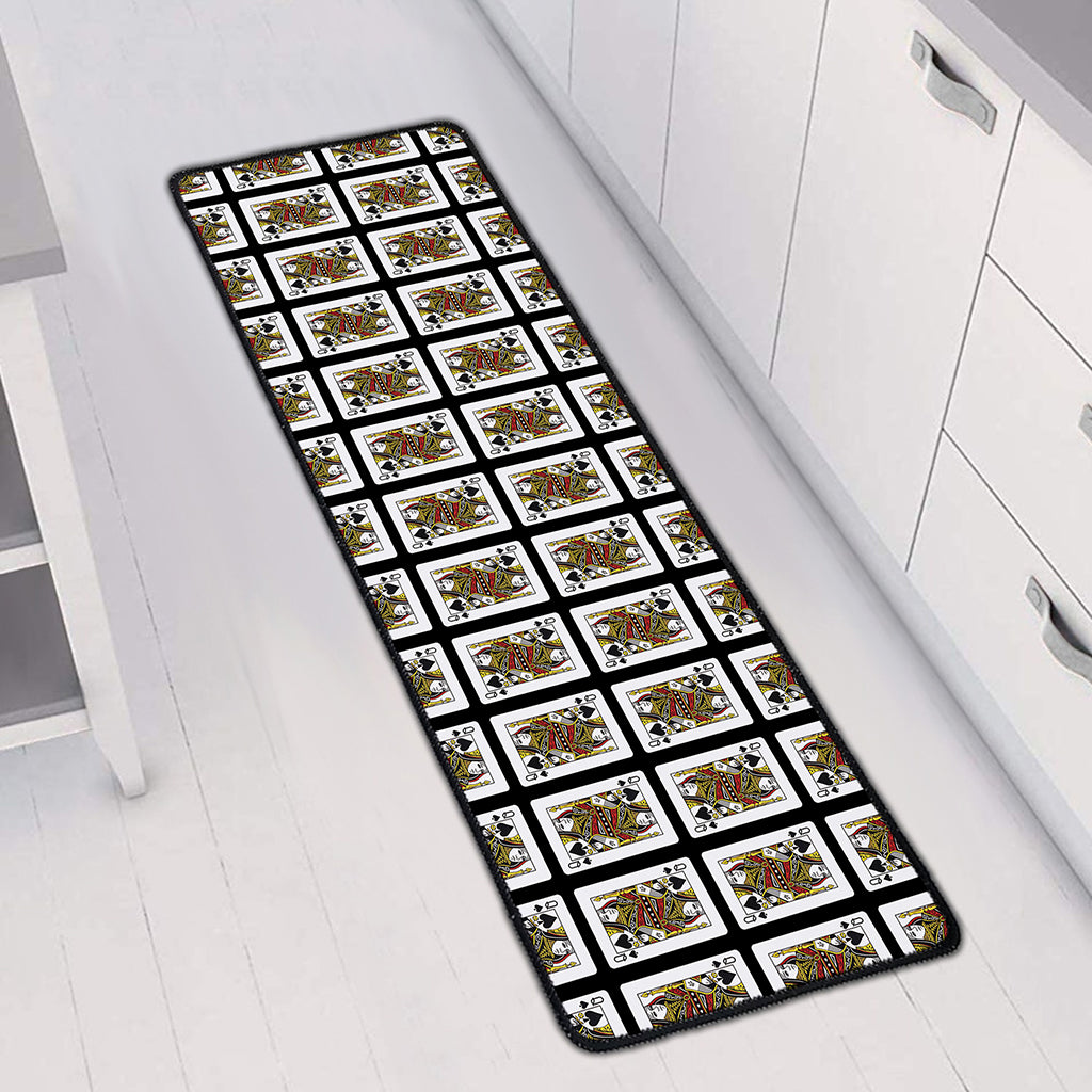 Queen Of Spades Pattern Print Long Kitchen Mat