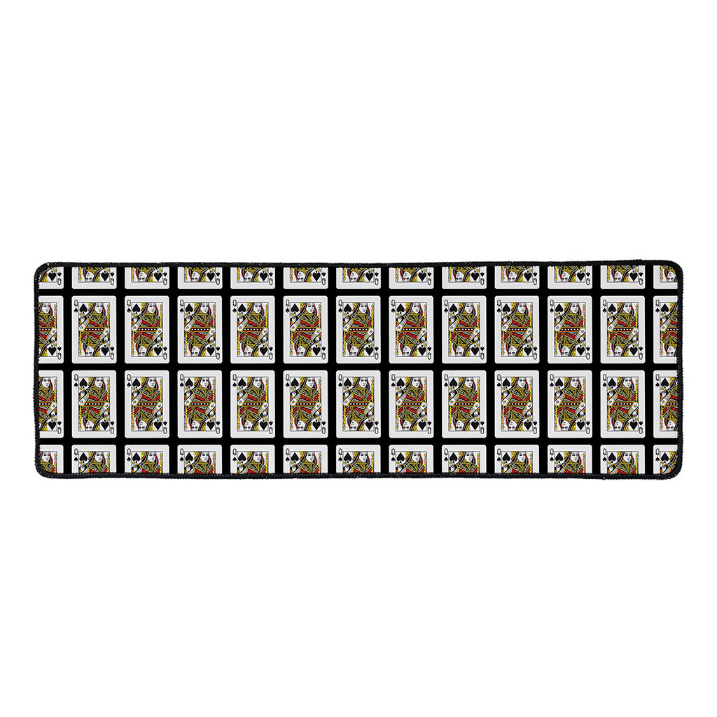 Queen Of Spades Pattern Print Long Kitchen Mat