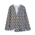 Queen Of Spades Pattern Print Long Sleeve Short Coat