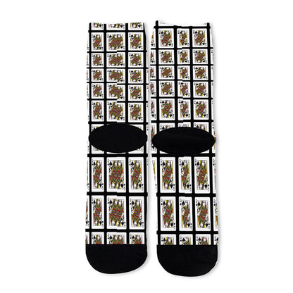 Queen Of Spades Pattern Print Long Socks