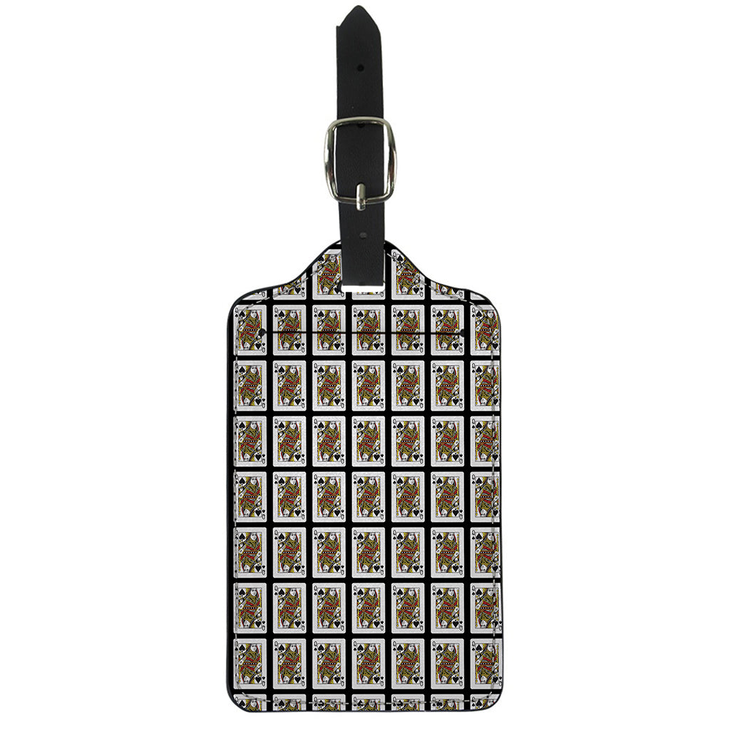 Queen Of Spades Pattern Print Luggage Tag