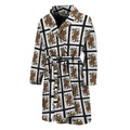 Queen Of Spades Pattern Print Men's Bathrobe