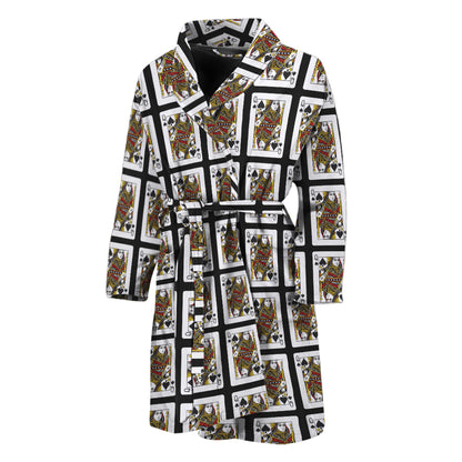 Queen Of Spades Pattern Print Men's Bathrobe