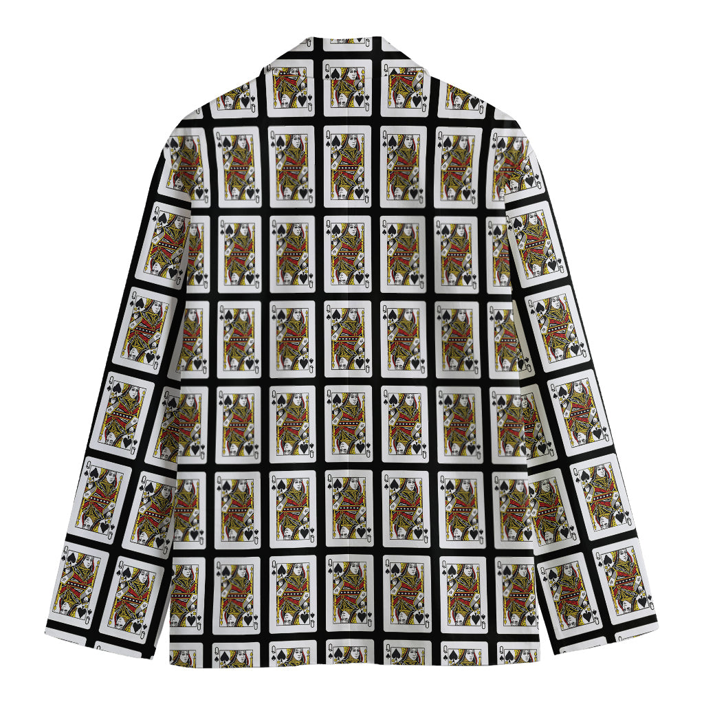 Queen Of Spades Pattern Print Men's Blazer