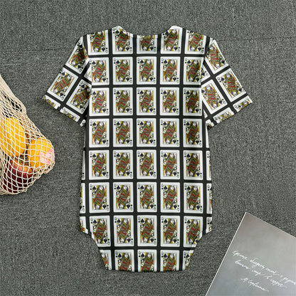 Queen Of Spades Pattern Print Men's Bodysuit
