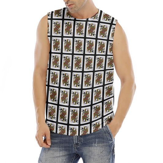 Queen Of Spades Pattern Print Men's Fitness Tank Top