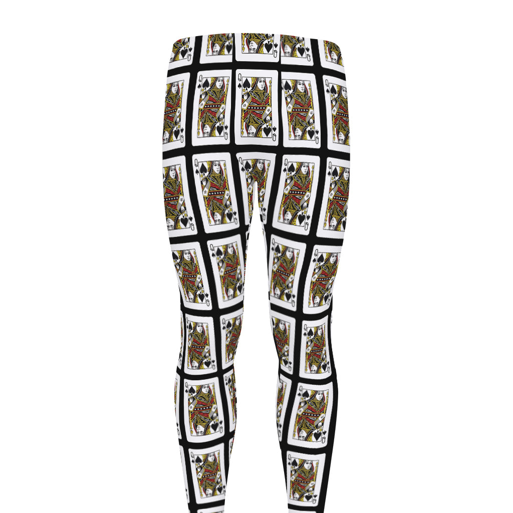 Queen Of Spades Pattern Print Men's leggings