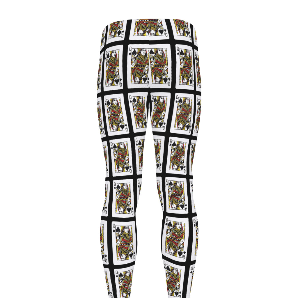 Queen Of Spades Pattern Print Men's leggings