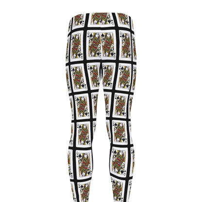 Queen Of Spades Pattern Print Men's leggings