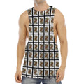 Queen Of Spades Pattern Print Men's Muscle Tank Top