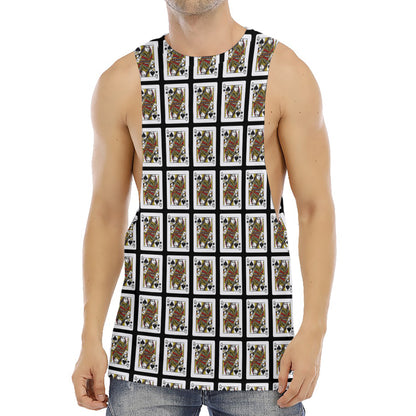 Queen Of Spades Pattern Print Men's Muscle Tank Top