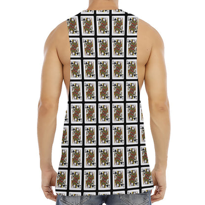 Queen Of Spades Pattern Print Men's Muscle Tank Top