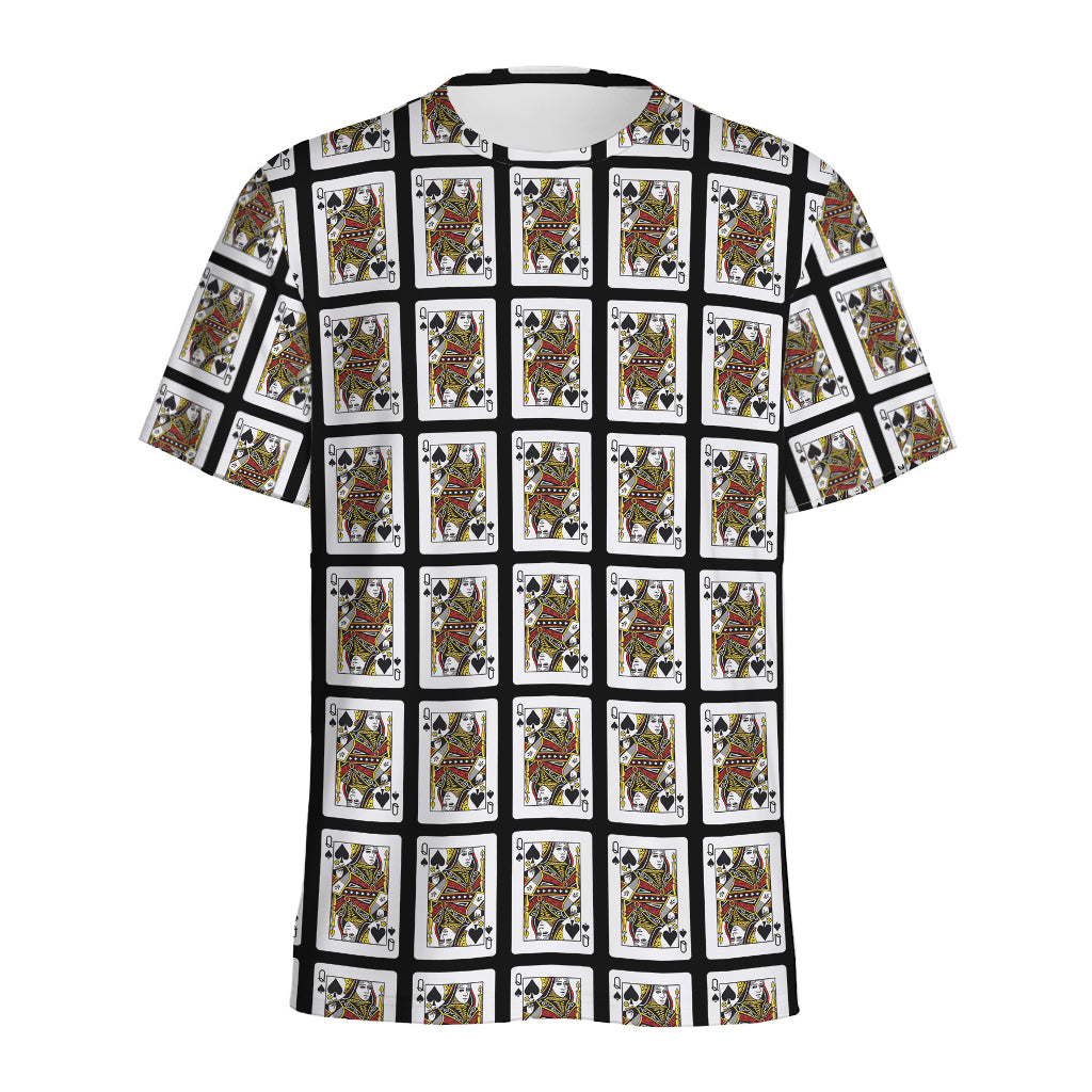 Queen Of Spades Pattern Print Men's Sports T-Shirt