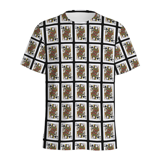 Queen Of Spades Pattern Print Men's Sports T-Shirt