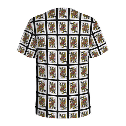 Queen Of Spades Pattern Print Men's Sports T-Shirt