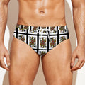 Queen Of Spades Pattern Print Men's Swim Briefs