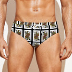 Queen Of Spades Pattern Print Men's Swim Briefs