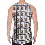 Queen Of Spades Pattern Print Men's Velvet Tank Top