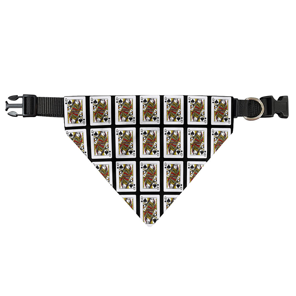 Queen Of Spades Pattern Print Over The Collar Dog Bandana