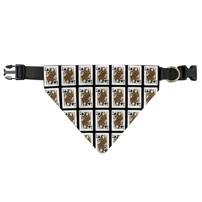 Queen Of Spades Pattern Print Over The Collar Dog Bandana