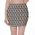 Queen Of Spades Pattern Print Pencil Mini Skirt