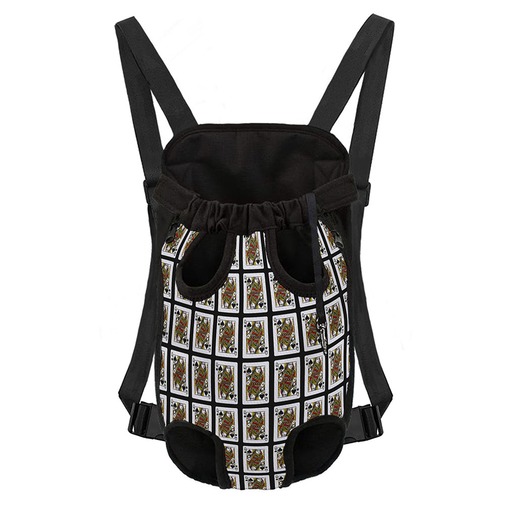 Queen Of Spades Pattern Print Pet Carrier Backpack