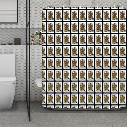 Queen Of Spades Pattern Print Polyester Shower Curtain