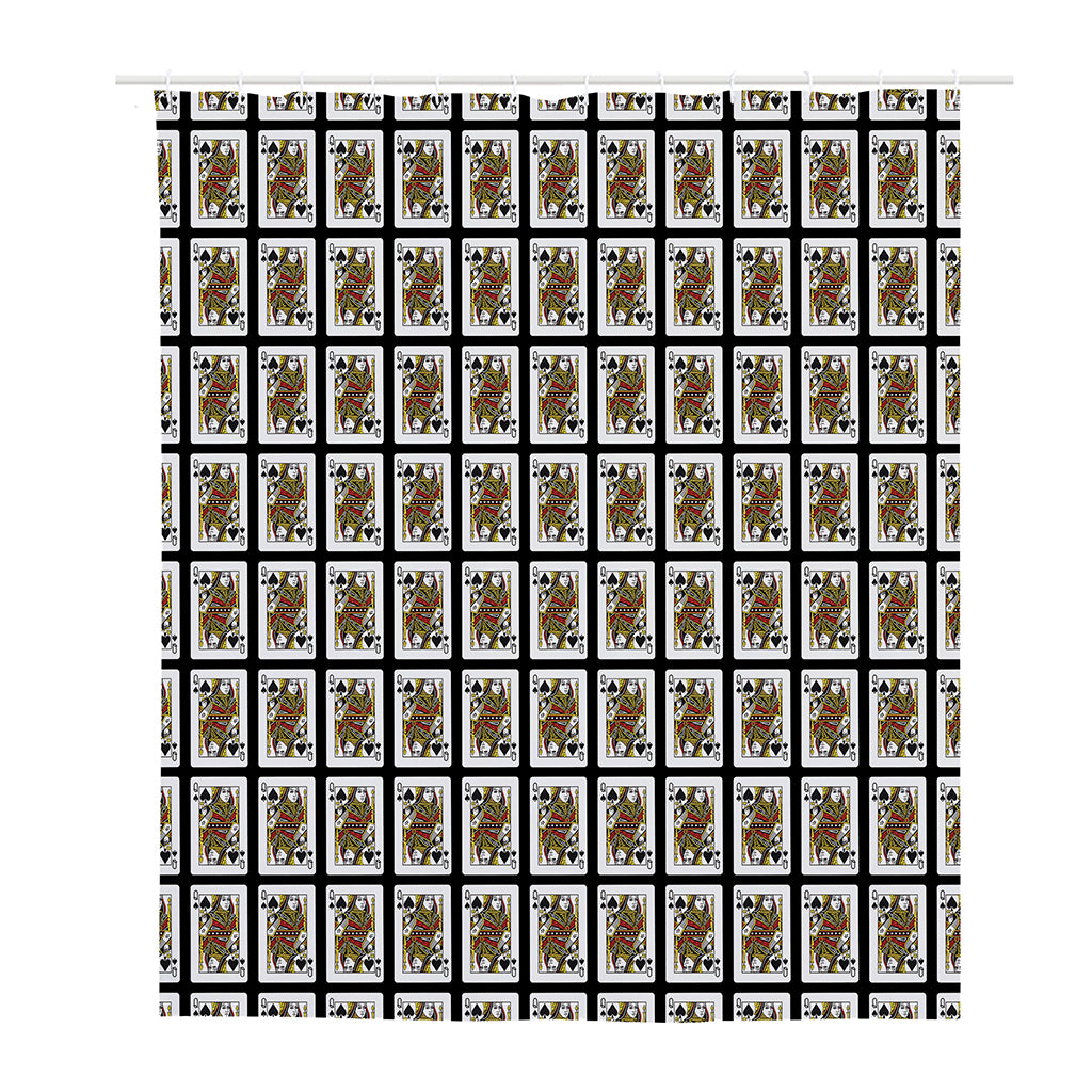 Queen Of Spades Pattern Print Polyester Shower Curtain