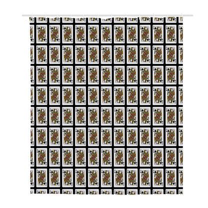 Queen Of Spades Pattern Print Polyester Shower Curtain