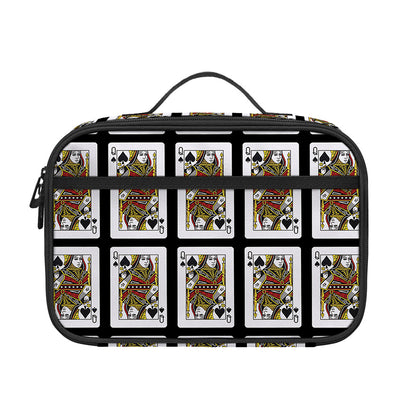 Queen Of Spades Pattern Print Portable Lunch Bag