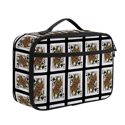 Queen Of Spades Pattern Print Portable Lunch Bag