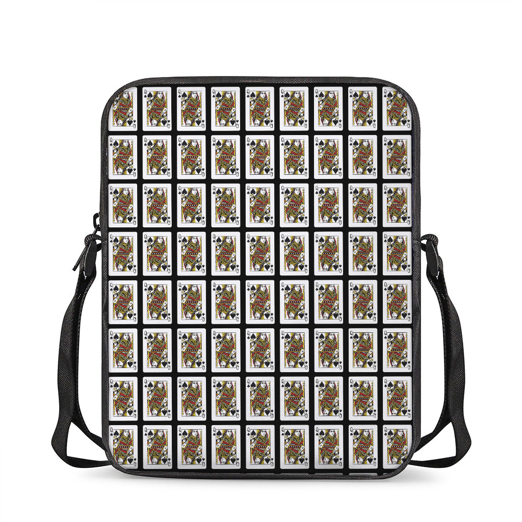 Queen Of Spades Pattern Print Rectangular Crossbody Bag