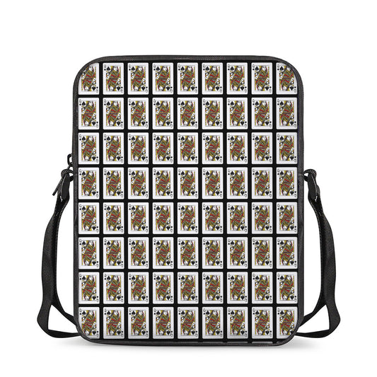 Queen Of Spades Pattern Print Rectangular Crossbody Bag